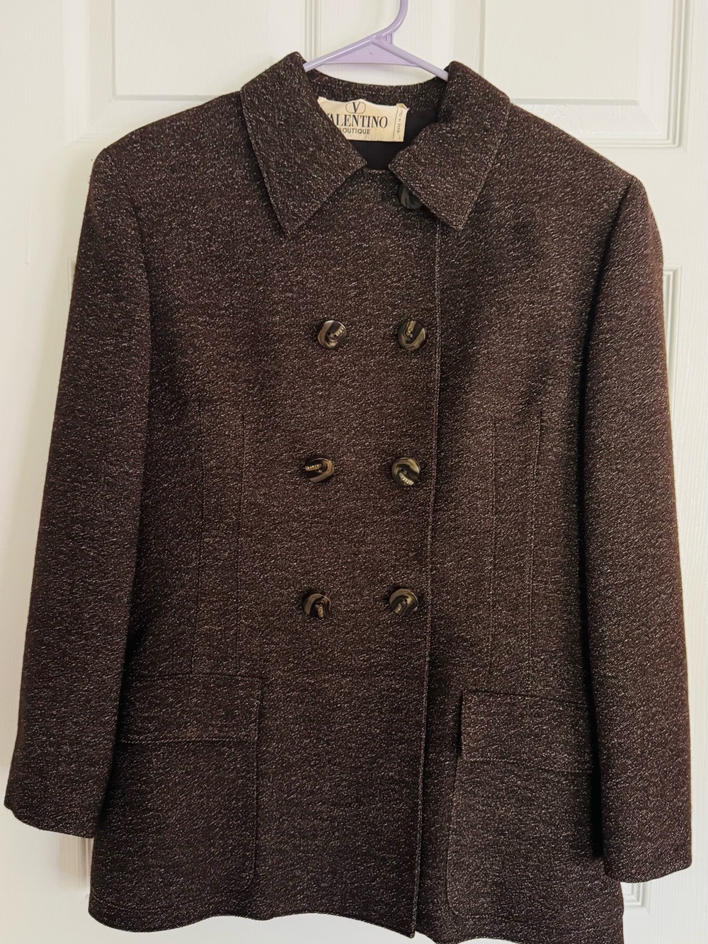 Valentino Boutique Vintage Women’s Wool blend lined double breasted blazer Sz 12